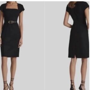 REISS Square Toe Wool Blend Sheath Dress Size: 8